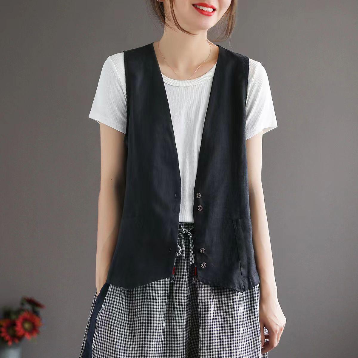 

Летний тонкий жилет без рукавов Yankee верхняя одежда жилет женский топ на плечо Tide Ins Plus Size