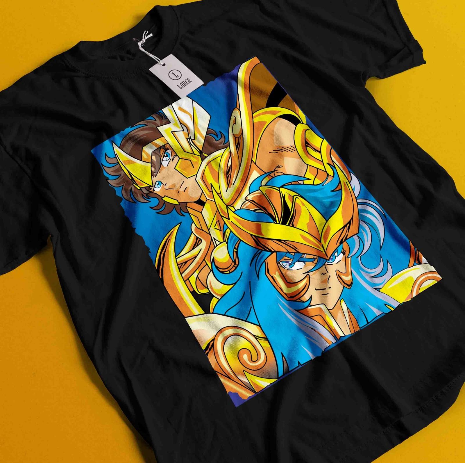 

Saint Seiya T-Shirt Mens Womens Tees Top knights Of the Zodiac Hyoga Ikki Shun Anime Manga Tee Unisex M
