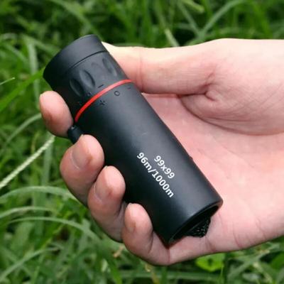 99x99 Mini Pocket Monocular Telescope Binoculars Zooming Focus Green Film Binoculars for Outdoor Camping Hiking Traveling