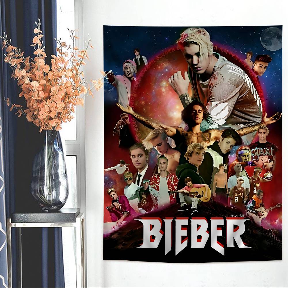 

Popular Singer JJustinS BBieberS Cartoon Tapestry Art Science Fiction Room Home Decor Wall Hanging Home Decor 74x94cm(29x37in)