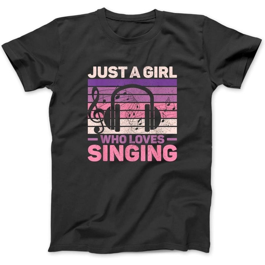 

Just A Girl Who Loves Singing Women Music Lovers Teen Singer T-Shirt Sweatshirt Hoodie Tanktop for Men Women Kids Black XXXXXL чорний