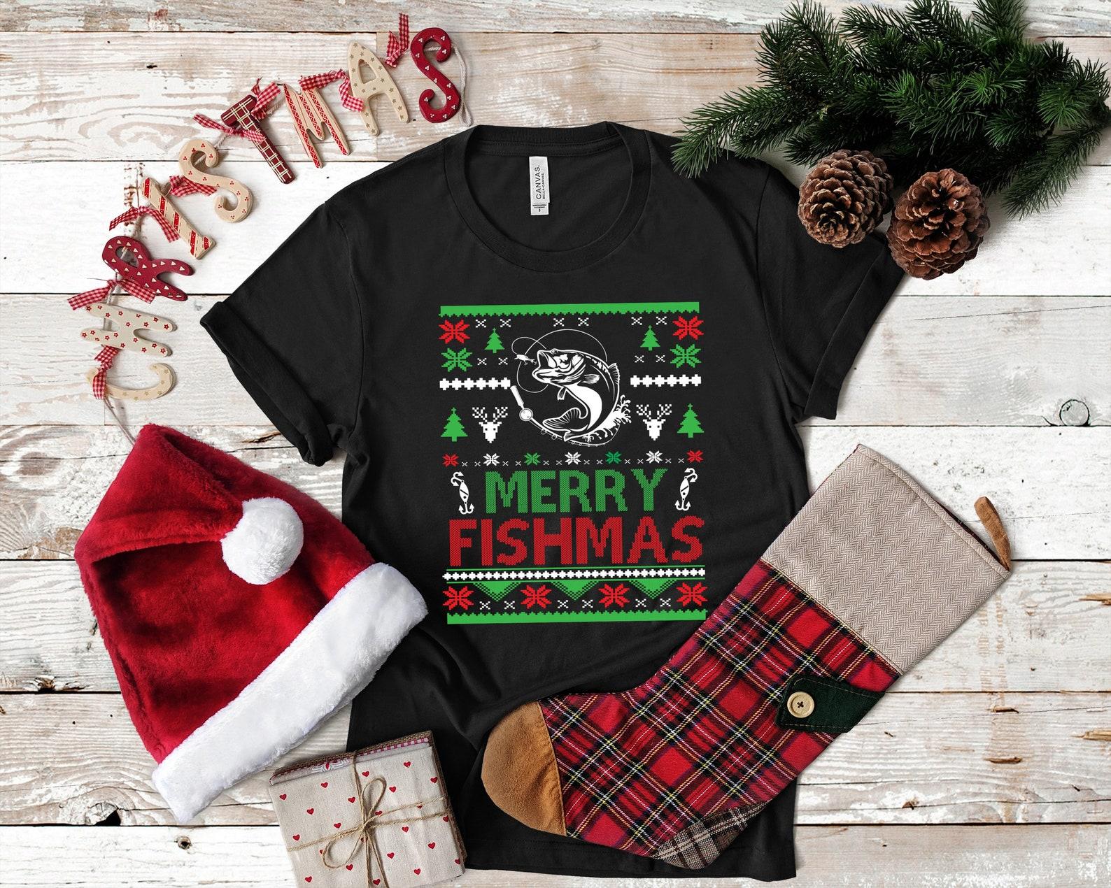 Ugly Fishing Christmas T-Shirt Funny Fisherman, Tank Top, T-shirt, T-shirt,T-shirt, T-shirt, Apparel Gift 4XL