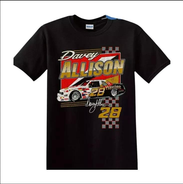 vintage davey allison 1987 black t-shirt gift shirt XL