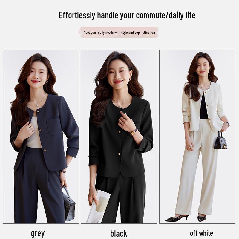 Women's Elegant Short Blazer & Straight Pants Set