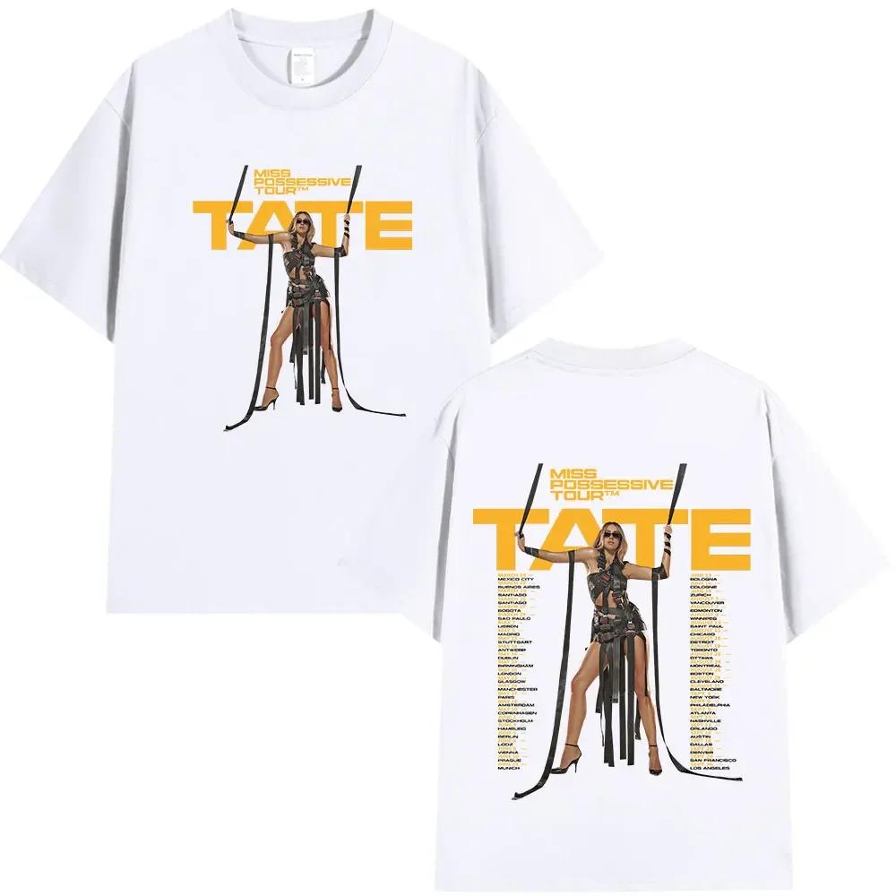 Tate McRae Miss Possessive Tour 2025 TShirts Unisex Unisex Harajuku ONeck Short Sleeve T Shirts Cotton Casual Tshirt Fans Gift