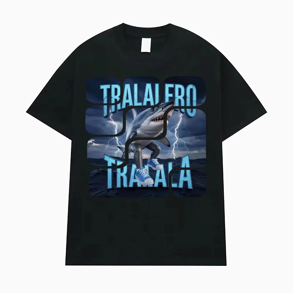 Tralalero Tralala Funny Shark Meme T-shirt Gifts Women's Fashion Gothic Vintage T-shirts WOMEN Casual Humor T Shirt