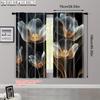 2pcs   Minimalist Curtains 2D print legant Semi-Sheer Floral Versatile Durable Polyester (without rod) Stuff Clearance for Living