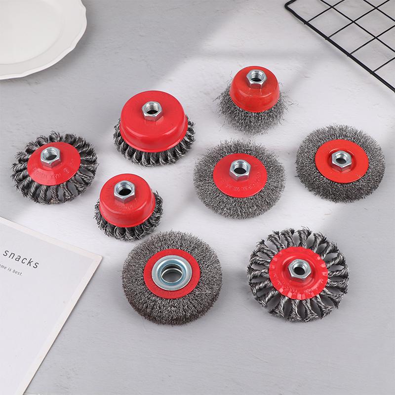 75/100Mm M14 Steel Wire Cup Brush Powerful Paint Removal Rotary Tool Twisted Steel Wire Wheel Abrasive For Angle Grinder Debu