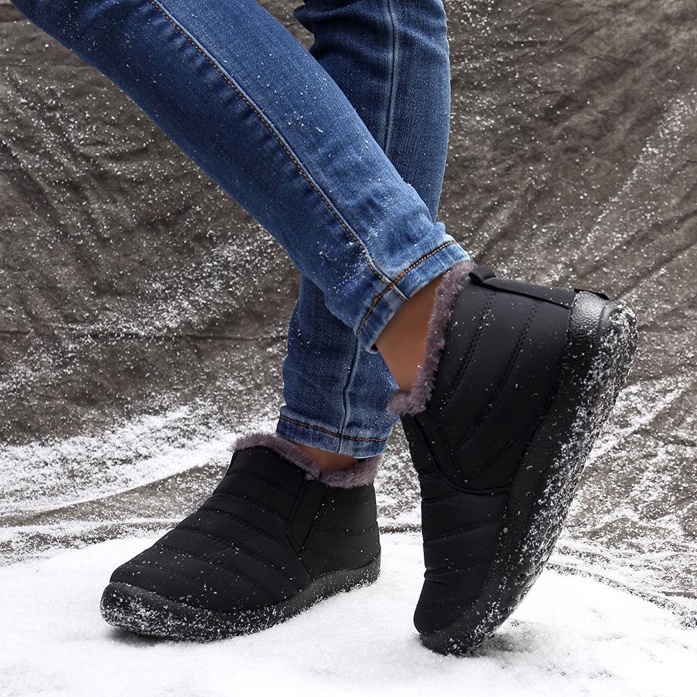 Comfortable Slip-resistant Stylish Lightweight Breathable Women's Shoes Women Waterproof Warm Fur Lining Casual Snow Slip On Ankle Boots Winter Shoes
