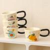 Retro Mug Design Sense Big Ears Ins Style Ceramic Cup Couple Coffee Cup Office Water Cup Home Use