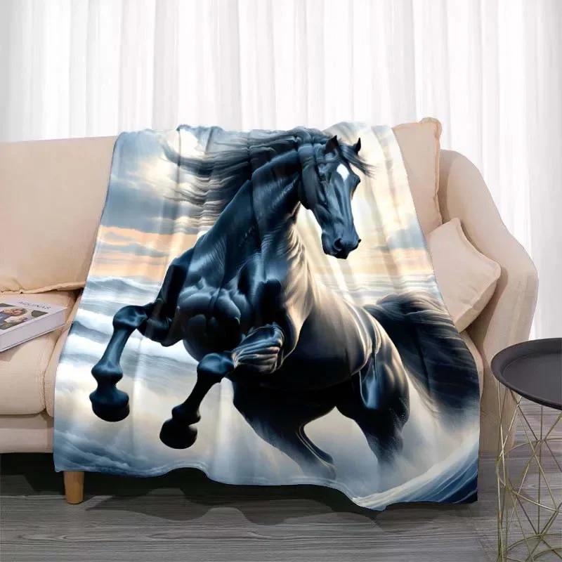 3D Tier Pferdemuster Heimdecke Einhornmuster Schlafzimmer Wohnzimmer Dekoration Picknickdecken für Kinderzimmer Bett Geschenk