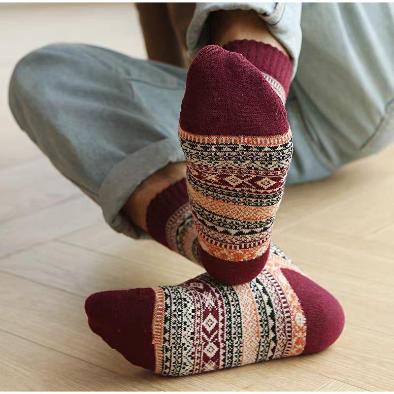 5 Paar bedruckte atmungsaktive lange Socken Mode hohe Qualität gestrickte Baumwolle Damensocken lässig Business Damen Crew-Socken