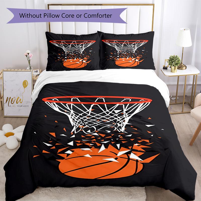 3pcs Basketball Bedding Set Duvet Cover Closure Includes 1 Duvet Cover & 2 Pillowcases, Soft and Comfortable for All Seasons.