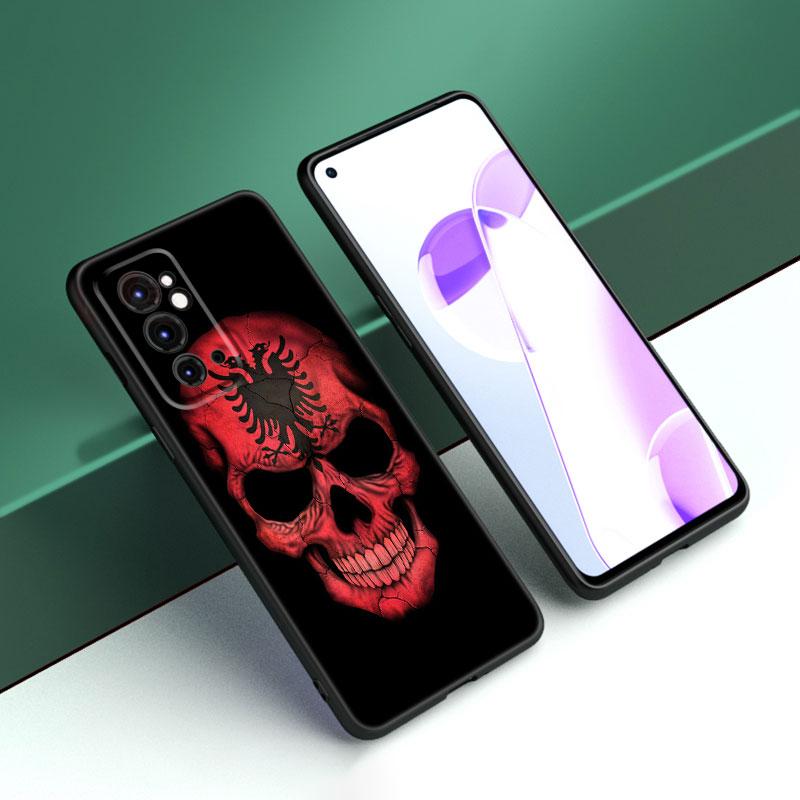 Albania Flag Black Silicone Phone Case For OnePlus 9R 10R 11R 12R ACE 2 Pro 2V 3V Nord CE 2 3 Lite 4 N10 N20 N30 SE 5G