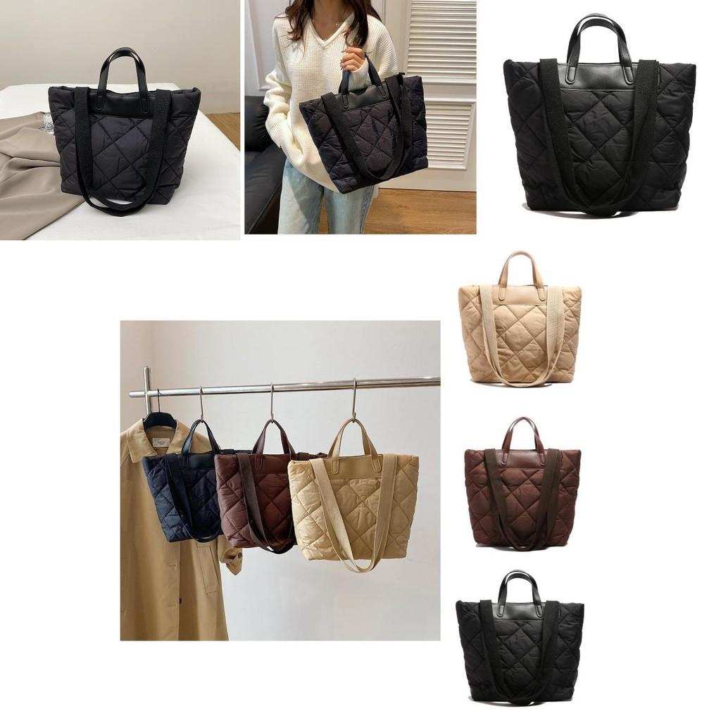 Stylish And Spacious Nylon Tote Bag For Women With Quilted Design Perfect For Everyday Use