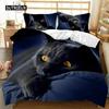 Cat Duvet Cover Set Girls Boys Cute Blue Cat 3D Print Bedding Set Bold Blue Animal Double Queen King Size Polyester Quilt Cover Three-piece Set