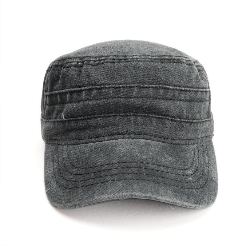 Berretto Militare Retrò Lavato a Tesa Piatta per Uomo e Donna, Design Semplice Usurato, Berretto da Baseball Casual con Visiera ad Becco d'Anatra per Protezione Solare