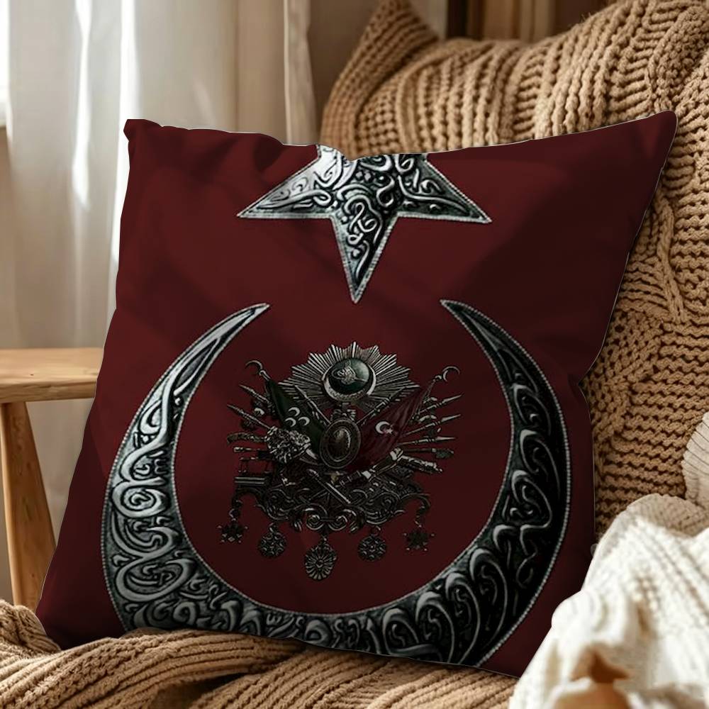 Ottoman flag Square Pillow Case Multi Sizes For Car Home Bedroom Decor Custom Valentine Gifts