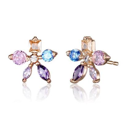 [ELLE Sieraden] 14K GF Regenboog Bloemen Punt Oorbellen ELGPEE541