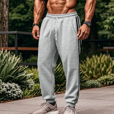 Men's Casual Pants 2 Stripes Sweatpants Casual Versatile Loose Drawstring Pants