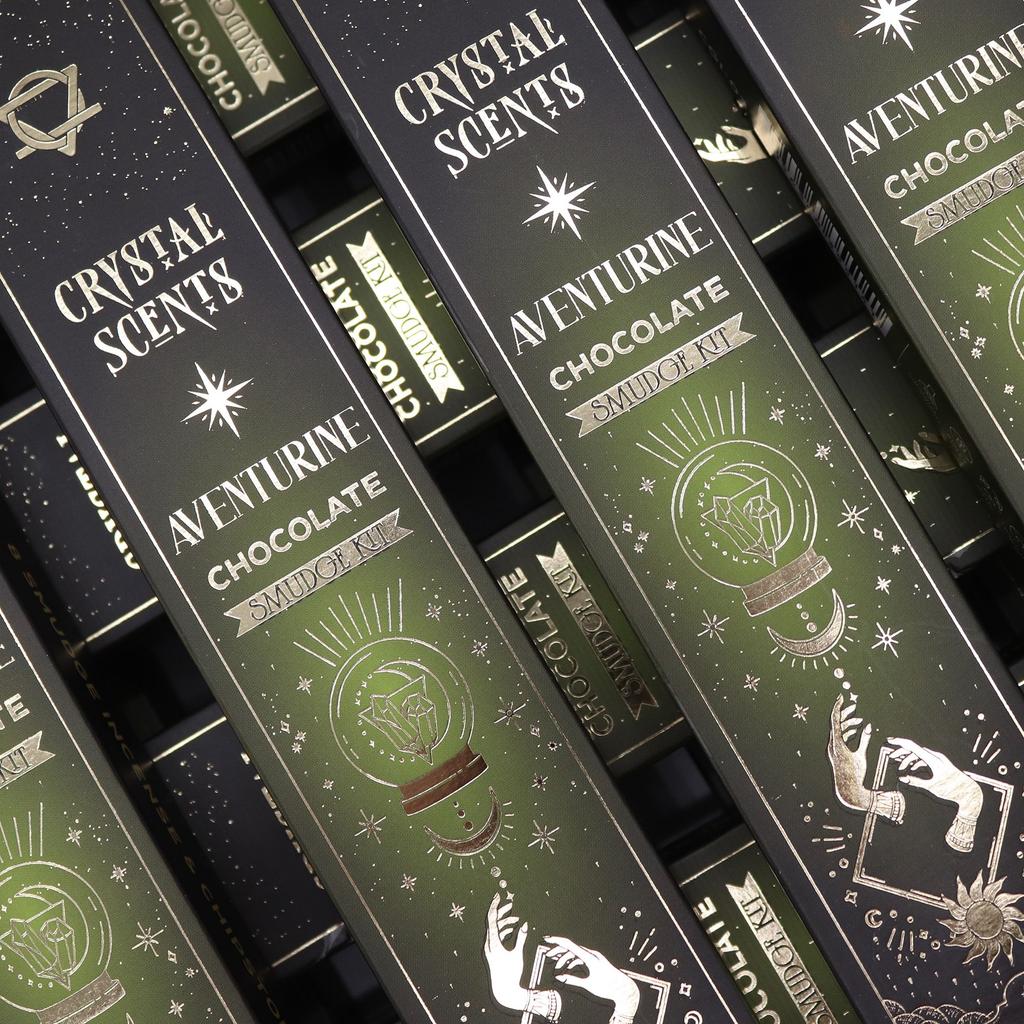 6x Aventurine Crystal Scents Smudge Incense – Chocolate