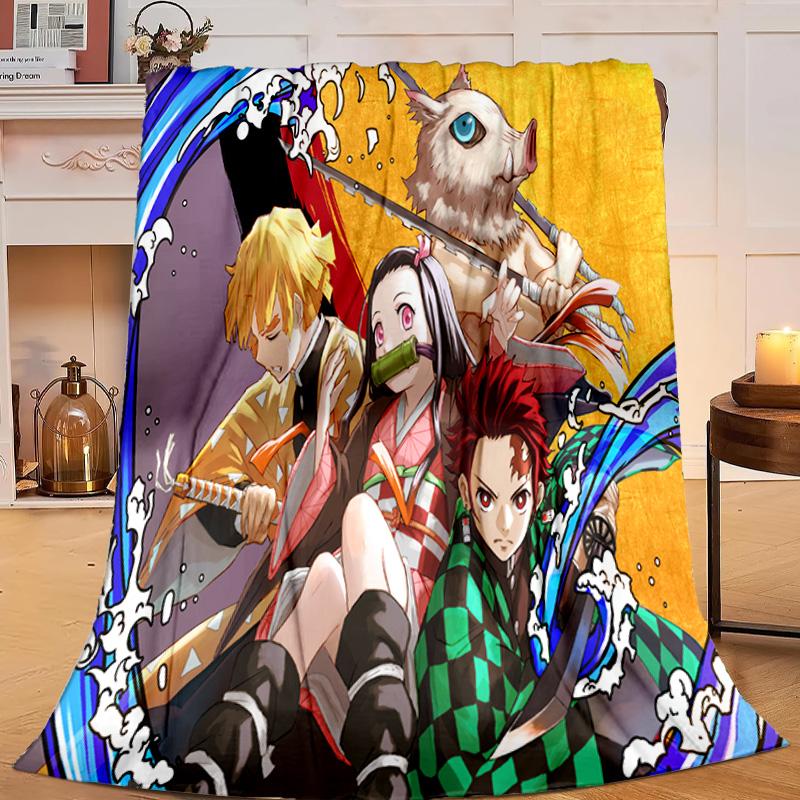 1PC Anime Samurai Warrior Battle Scene Flannel Blanket Suitable for Both Men And Women, Soft Ideal for Beds And Sofa, Birthday Or Christmas Gift