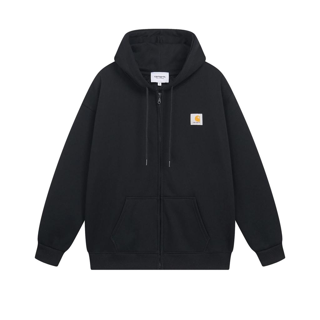 Carhartt Huvförsedd Fleece Cardigan med Dragkedja och 3D-logotypmönster