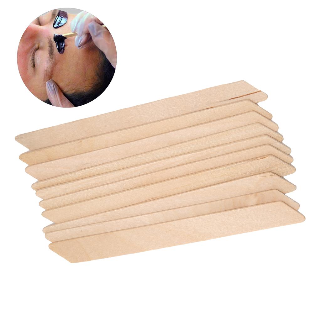 10 Stück Holz Wachsstäbchen Wachsspatel Wachsapplikator Bein Arm Gesichtshaarentfernungswerkzeug