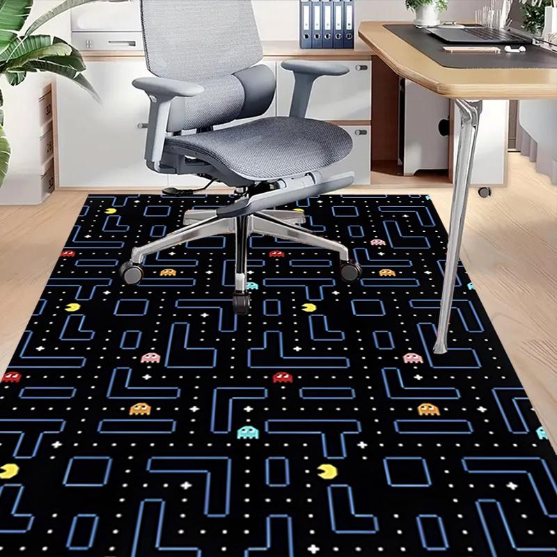 1pc Pacman Maze Adventure Carpet for Playroom Bedroom Living Room Sofa Home Decor,kids Game Area Rug Non-slip Floor Mat Y730140