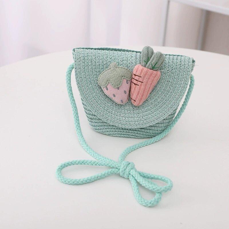 Fashion Summer Children Sunscreen Straw Hat Bag Weaving Grass Cap Cool Sun Hat For Girl Cute Breathable Baby accessories