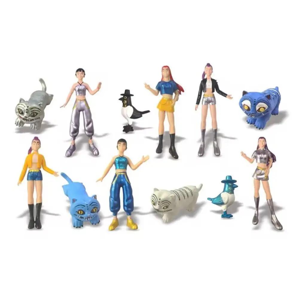 12pcs/Set Kpop Demon Hunters Action Figure Toy Derpys Tiger Rumi Mira Zoey Sussy Figurine Doll For Fans Toys Gifts