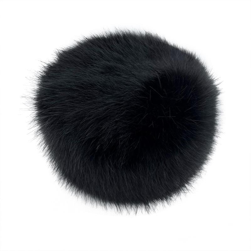 Unisex Thick Fur Dome Cap Retro Warm Flat Top Hat Outdoor Winter Accessories