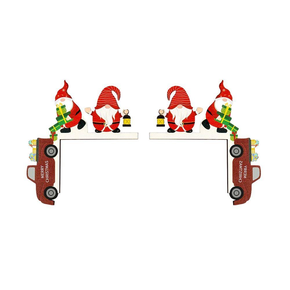 Santa Claus Door Frame Decoration Wooden Door Pendant Creative Christmas Decoration