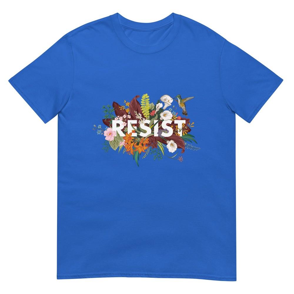 Resist Floral Anti Trump Political Protest TShirt
