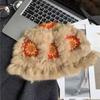 Neuer echter Kaninchenfell-Wollhut Damen Herbst und Winter niedlicher Plüsch warmer Löwenhut handgefertigt, um ein kleines Gesicht zu zeigen