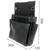 SK11 Black Nail Bag, 2-Tier, Swing Pocket Design, Reinforced Bottom, Leather-Like Fabric, Black Plated Hardware, SSL-NB-11