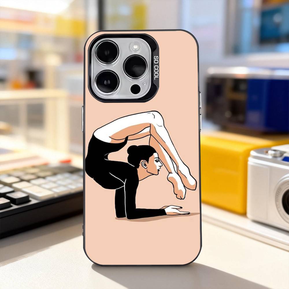 GYM Girl Gymnastic Phone Case For iPhone 17,16,15,14,13,12,11,Pro,XS,Max,Plus,Mini,SE4,E IMD Matte Black