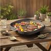 Grill Pan with Drain Hole No Square Nonstick Griddle for Home Cooks, Camp, Tabletop
