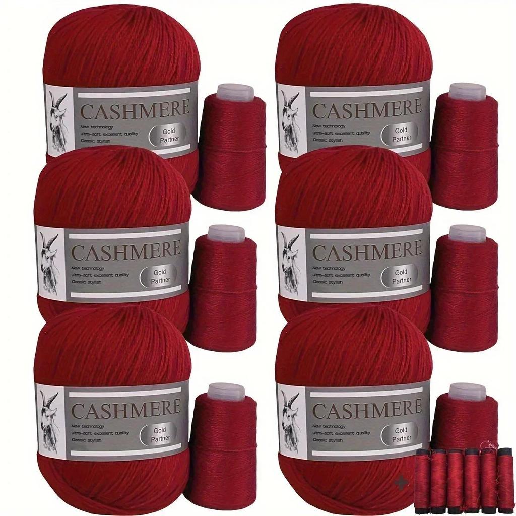 6 Pcs Cashmere Blend Yarn Worsted Weight Bundle for Coats Machine Washable Ultra Soft Knitting Crochet Yarn DIY Crafts