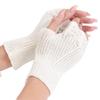 Winter Hand Gloves Soft Warm Gloves Stretchy Fingerless Mittens With Thumb Hole
