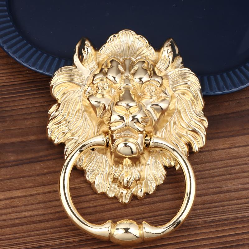 Lion Head Pull Door Handles Gold/Silver Zinc Alloy Front Door Knocker Metal Door Pulls Handles Decor Hardware