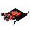 New 24 Pcs 16Mm Red/Black Dice Set With Velvet Bag – Funny Game Accessory For Board Games & Tabletop Gaming