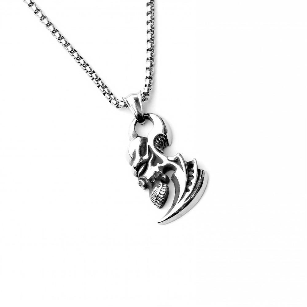 Vintage Viking Iron Triangle Shield Titanium Steel Pendant Necklace for Men