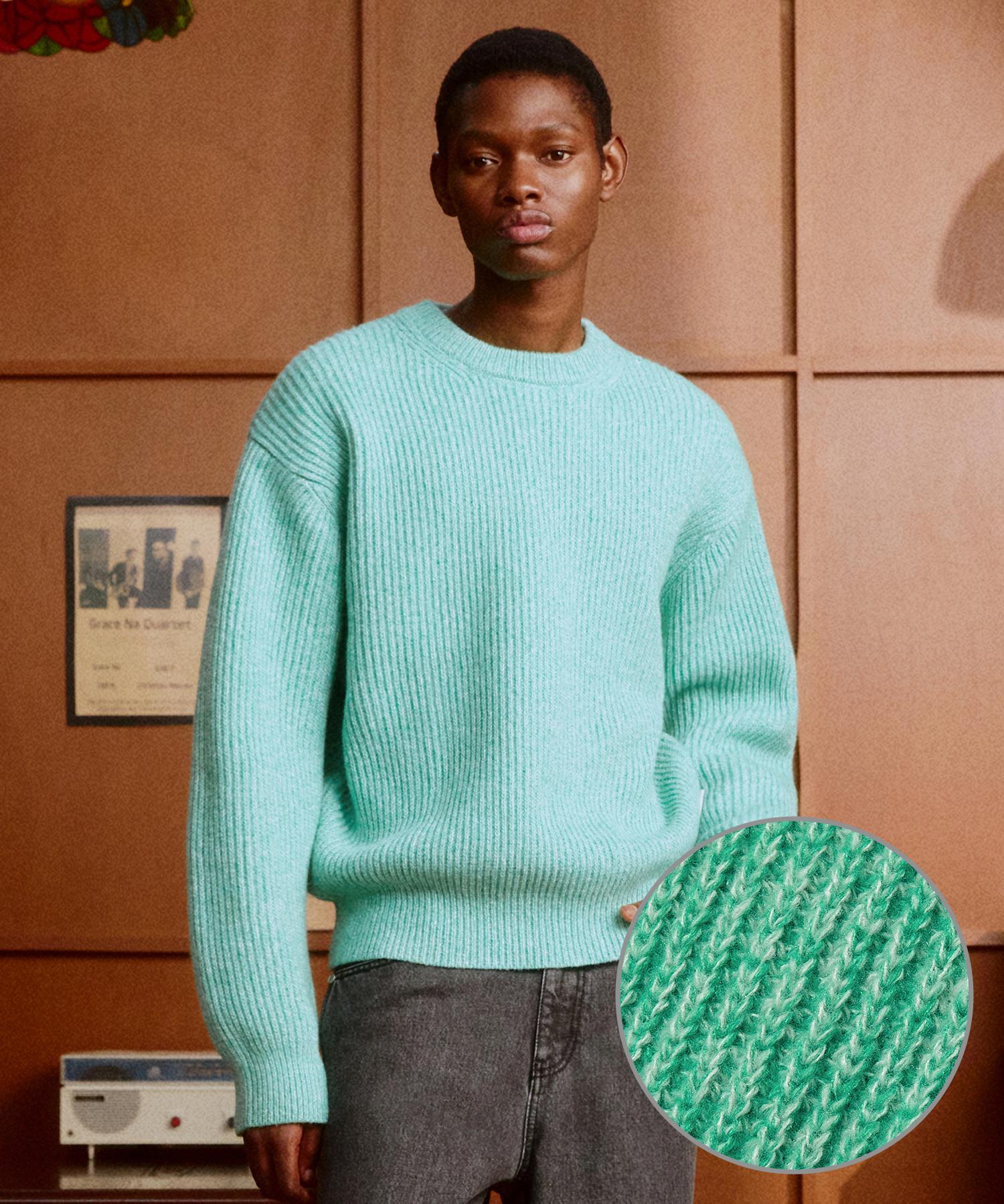 Dirty One Multi-Tweed Sweater (Emerald Green) Emerald Green/0