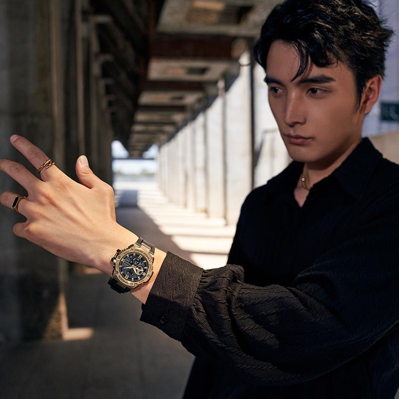 Casio Serie G-Steel Quadrato Doppio Display Sportivo Impermeabile Antiurto Solare Quarzo Uomo Orologi Nero GST-B100GB-1A9PFT