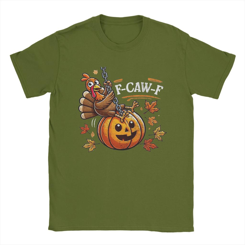 F-Caw-F Funny Chicken Thanksgiving Christmas Cotton T Shirt For Man Summer Streetwear T Shirts Comfortable Fashion Tee Shirt