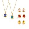 Chic Style Jewelry Set with Interchangeable Zircon - Unique Copper Design