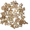 50PCS Mini Christmas Tree Snowflakes Stars Moose Bells Hats Socks Angels Christmas Unfinished Blank Wood Pieces Wood Slices