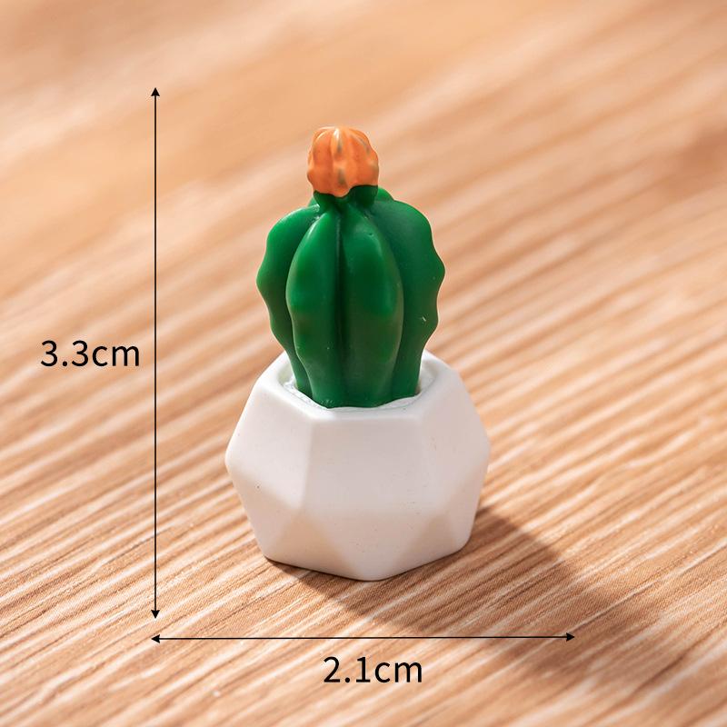 Micro Landscape Ornaments Simulate Succulent Plant Cactus Pot Resin Crafts Baby House Desktop Decoration Small Ornaments
