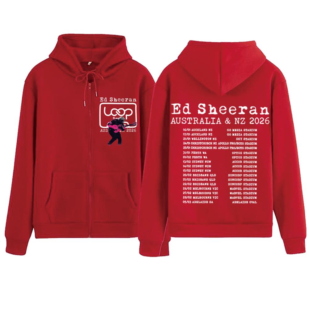 

Худи на молнии Ed Sheeran Loop Tour для мужчин и женщин, пуловеры в стиле харадзюку, уличная одежда, толстовка 3XL